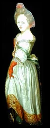 Figura de tabuleiro de uma mulher (óleo a bordo)