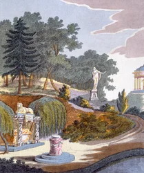 Decorações de jardim, da revista de gemas de jardim por G. van Laar, publicado em 1802