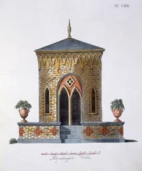 Decorações de jardim, da revista de gemas de jardim por G. van Laar, publicado em 1802