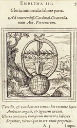 Glória obra imortal que estourou a partir de um emblema por Adrian junho, publicado por Christophe Plantin, Anvers, 1565