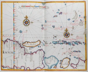 Mapa das Ilhas de Java; Madura; Bali e outras ilhas.