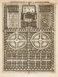 Palácio de Honsholredyk, do holandês jardineiro por Johann van der Groen, publicado em 1699
