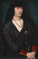 Retrato de um homem, c.1480-1500 (óleo sobre madeira)