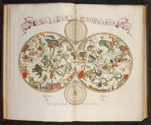 Stellatum Planisphaerium, Um planisfério com signos de Zodíaco