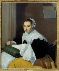A costureira. Pintura da escola de Utrecht