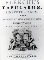 Título da página para a lista de mesas por Levin St. Vincent, publicado 1719