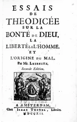 Página de título de Theodicee de Gottfried Leibniz, segunda edição publicada em 1712