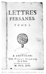 Titlepage of Persian Letters por Charles de Montesquieu (1689-1755) 1721