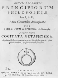 índice Descartes com os princípios da filosofia por Baruch Espinosa, publicado em 1663