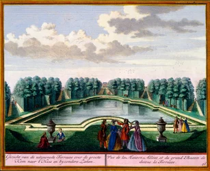 Vista de Het Zeganpralent Kennemerlant por Hendrick de Leth e Matthias Brouerius Van Nidek, publicado c.1700-30