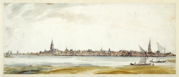 Vista de Emmerich, finais do século XVII (caneta e tinta castanha com aguarela sobre papel)