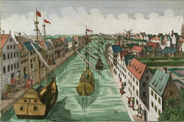 Vista, de, a, Kettel, portão, em, delft