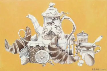 Café da manhã, 1993 (acrílico sobre papel)
