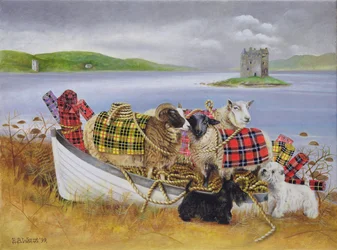 Ovelha com Tartan, 1999 (acrílico sobre tela)