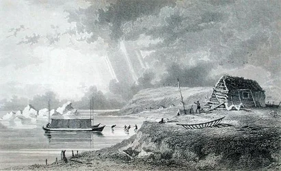 Eskimaux Winter House on Atkinson Island, 13 de julho, de 
