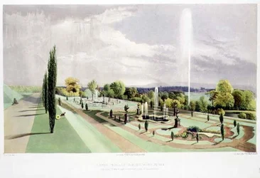 Lower Terrace Garden, Worsley Hall, pub. por Thomas McLean (litho)