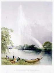 The Great Fountain, Enville Gardens, pub. de Thomas McLean (litho)
