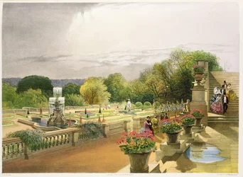 O Parterre, Harewood House perto de Leeds, pub. por Thomas McLean
