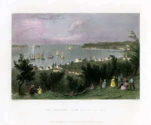 The Narrows, visto de Staten Island, Nova York, EUA, 1837.