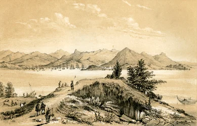 A baía e a ilha de Hong Kong, 1847