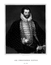 Sir Christopher Hatton, político inglês, 1827.