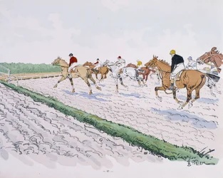 Corrida de cavalos - desenho por Thelem