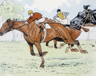 Cavalos de corrida - desenho por Thelem
