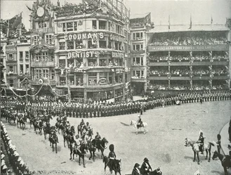 Lord Roberts supervisionando os arranjos no cemitério de St. Pauls, 1897