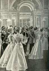 A recepção do estado no Palácio de Buckingham: entrada do príncipe e princesa de Gales, c1897