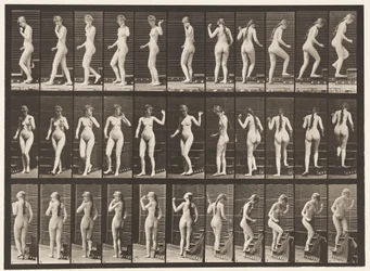 Placa 101. Virando e subindo escadas, acenando a mão, 1872-1885