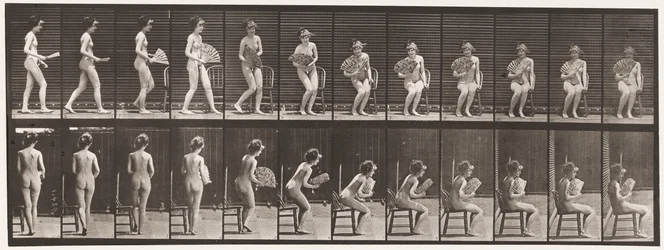 Ilustração 237. Sentado na Cadeira e Ventilador de Abertura, 1872-1885