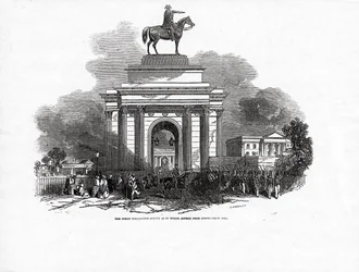 A estátua de Great Wellington, como seria de Constitution Hill, publicado em &39;The Illustrated London News&39;, 3 de outubro de 1846