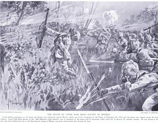 A morte de Lance Nak Bhau Savant em Mazera em Tigris em dezembro de 1914