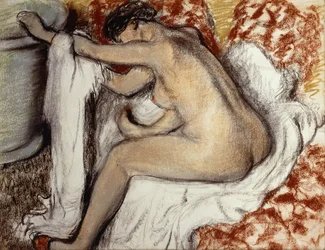 Após o banho, mulher secando; Depois do banho, mulher que limpa, c.1884