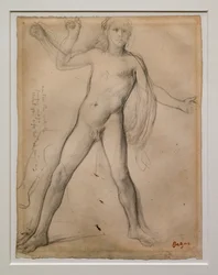 Estudo do Alexander e das pernas. Por volta de 1859-1861. Tinta preta e grafite sobre papel.