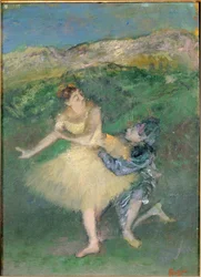 Arlequin et Colombine (óleo sobre madeira)