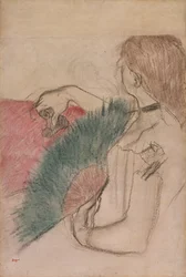 No teatro, mulher com ventilador, 1880