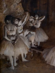 Repetição do ballet em cena (detalhe). 1874. Óleo sobre tela.