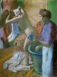 Pequeno-almoço depois do banho (pastel sobre papel)