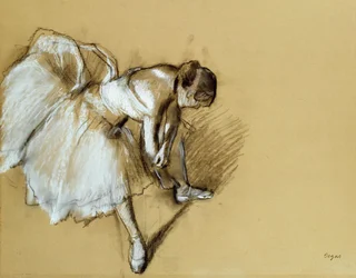 Dançarina ajustando seu sapato, c.1890
