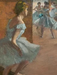 Bailarinos subindo uma escadaria (detalhe). Entre 1886 e 1888. Óleo sobre tela.