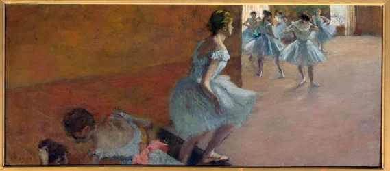 Dançarinos subindo as escadas Pintura por Edgar Degas (1834-1917)
