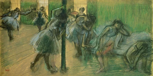 Dançarinos ensaiando (pastel)