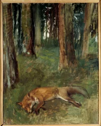 Raposa morta numa madeira Pintura de Edgar Degas (1834-1917) Sol do século XIX. 0,92x0,63 m Rouen, Musee des Beaux Arts