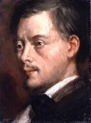 Cabeça de Homem, c.1864 (óleo sobre tela colocado a bordo)