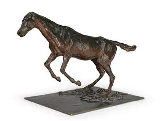 Cavalo limpando um obstáculo; Remoção de cavalos no obstáculo, c.1882-1895