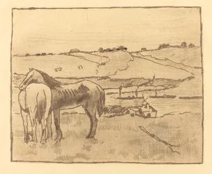 Cavalos no Prado Chevaux dans la prairie, 18911892.