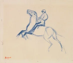 Jockey a cavalo (crayon no papel)