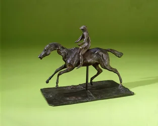 Jockey em um cavalo (bronze)