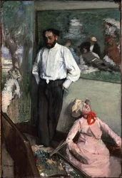 O Homem e o Pantin ou Retrato de Henri Michel Levy em seu Estúdio 1879. Pintura de Edgar Degas (1834-1917). Musee Calouste Gulbenkian, Lisboa, Portugal